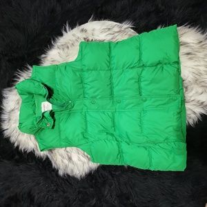 OLD NAVY WOMENS GREEN PUFFER VEST SIZE M